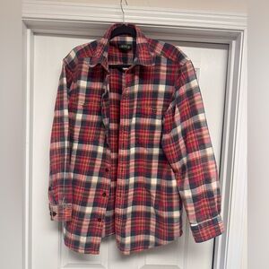 Size large, distressed Orvis flannel shirt